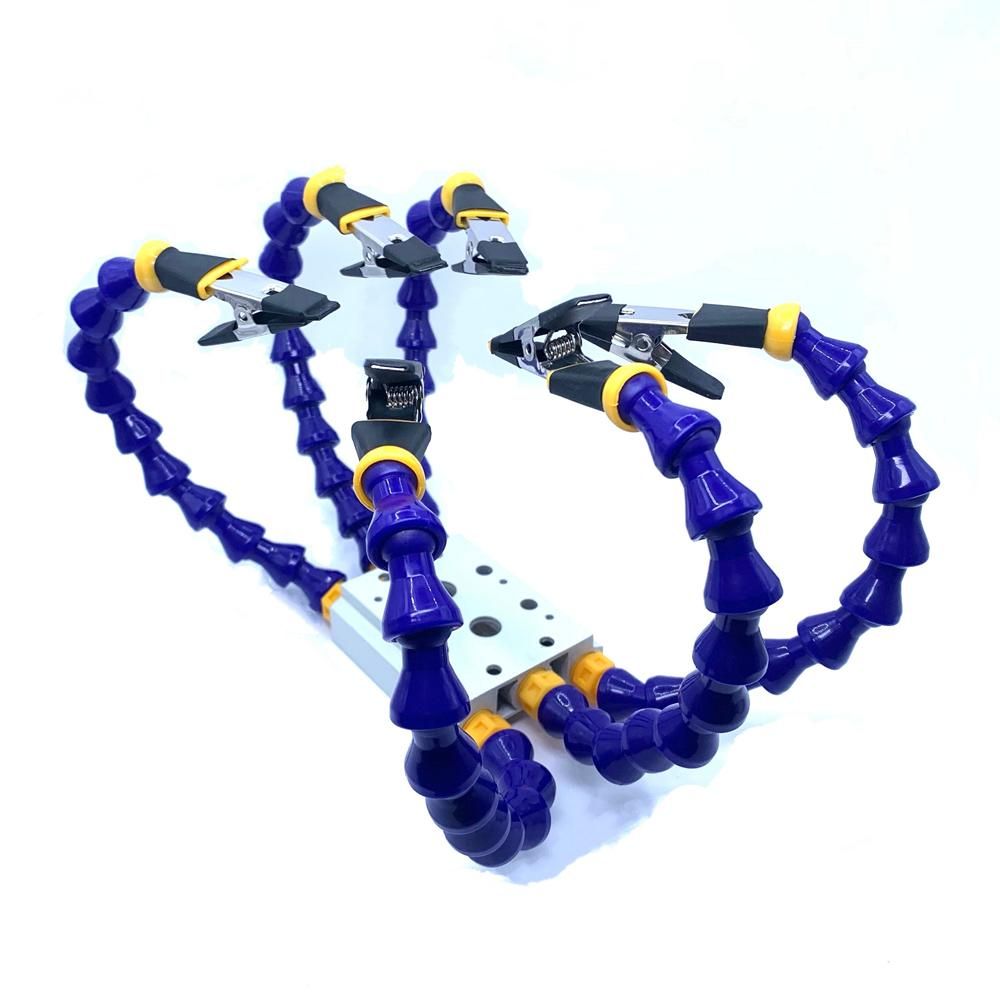 Benches Vise Table Clamp with Flexible Arm Aluminum Alloy Clamp Soldeirng Iron Holder Printed Circuit Board Welding Repairs Auxiliary Universal Clip Third Hand Tool