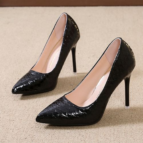 Ladies Classic Simple Pointed High Heels-Black
