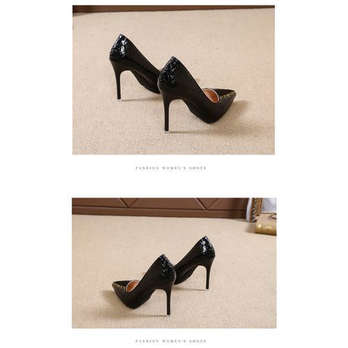 Ladies Classic Simple Pointed High Heels-Black
