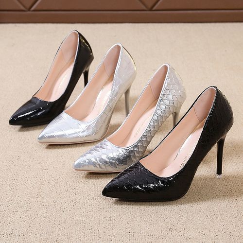 Ladies Classic Simple Pointed High Heels-Black
