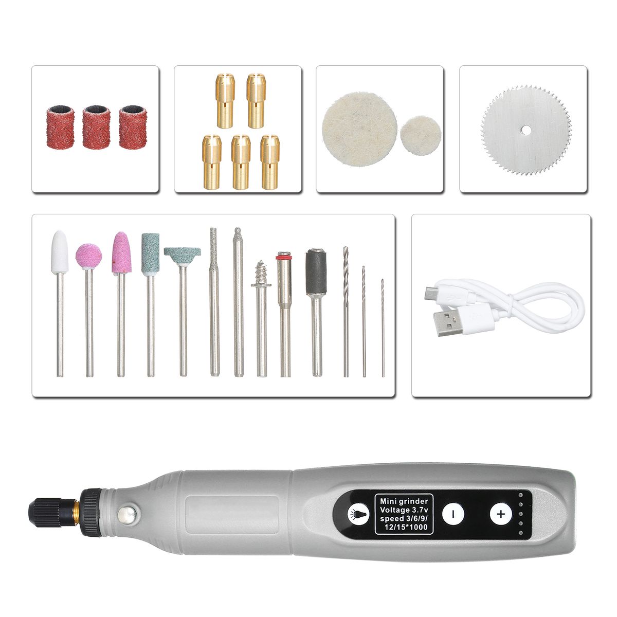 5-Speed Speed Speed Adjustment Mini Electric Grinder Tool