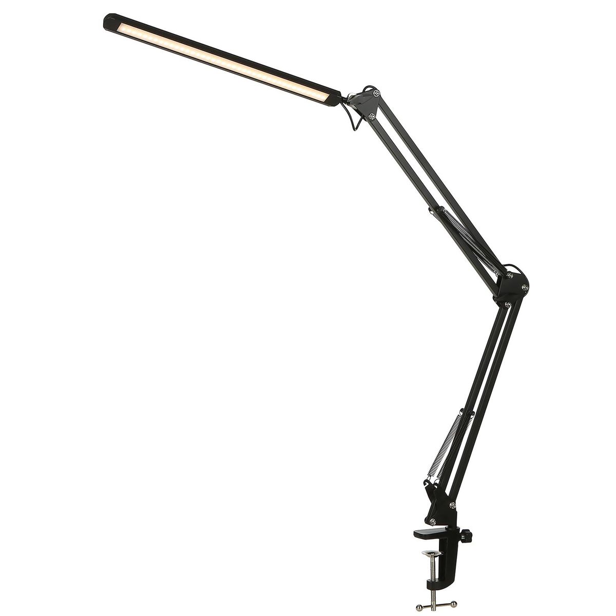 Tomshine LEDs Desk Lamp with Clamp Eye-Caring Dimmable Reading Light 3 Color Modes & 10 Brightness Levels 1 Min Memory Function Swing Arm Lamp for Study Office