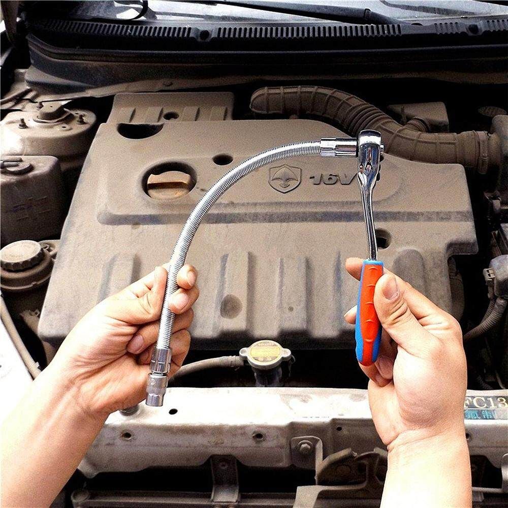 1/4" 200mm Drive Flexible Shaft Socket Extension Bar Adapter Ratchet Wrench 1 / 4 Square 150 Mm