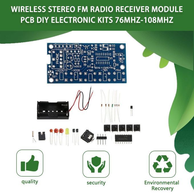 Wireless Stereo FM Radio Receiver Module PCB DIY Electronic Kits 76MHz-108MHz Multi-color Mixed