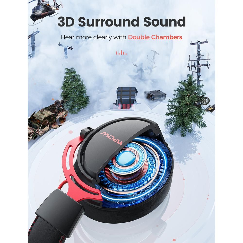 Mpow Air 2.4G Wireless Gaming Headset for PS5/PS4/PC Computer Headphone with Noise Cancelling Mic USB Transmitter for PC Gamer