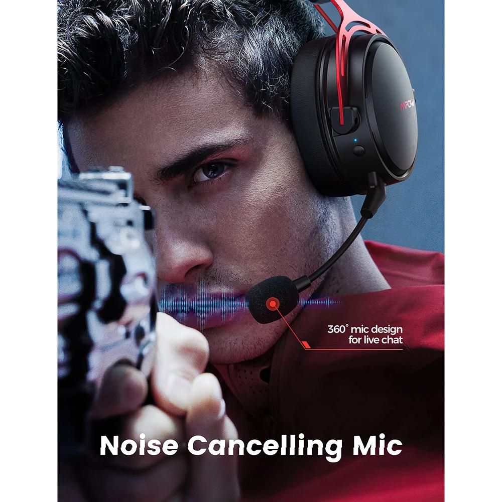 Mpow Air 2.4G Wireless Gaming Headset for PS5/PS4/PC Computer Headphone with Noise Cancelling Mic USB Transmitter for PC Gamer