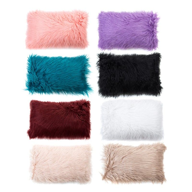 Outdoor Camping Mat Faux Fur Pillowcase Sofa Bedroom Car 12