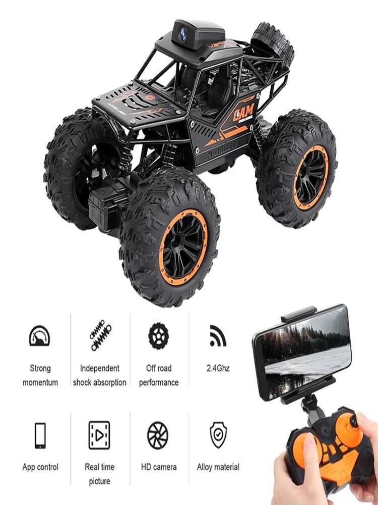 RC Car 2.4G 720P WIFI FPV HD Camera High-speed Off-road Climbing Double Steering Buggy Rock Crawler 4wd Rc Vehicles Kids Toys