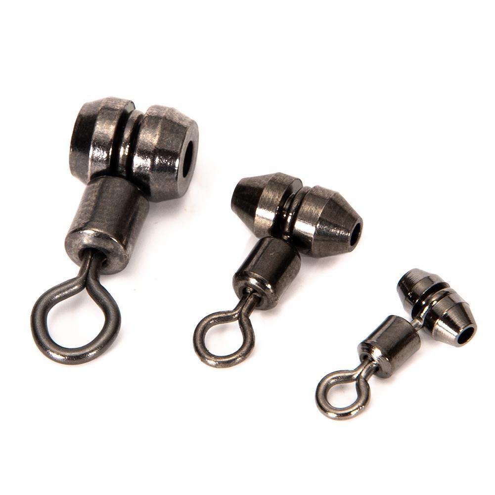 10Pcs Fishing Swivels 3-Way Alloy Copper Fishing Connector Rolling Bearing Swivel Hook for Carp Tackle Accessories,Small