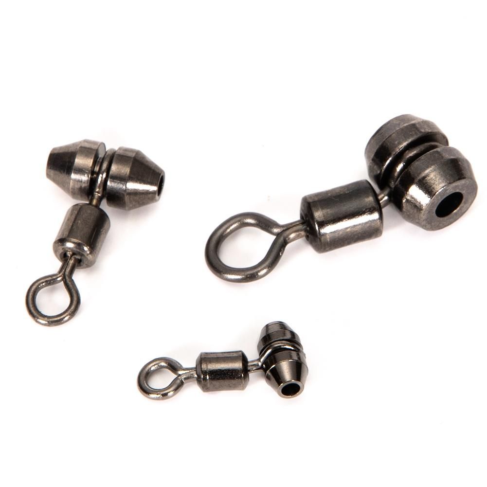 10Pcs Fishing Swivels 3-Way Alloy Copper Fishing Connector Rolling Bearing Swivel Hook for Carp Tackle Accessories,Small