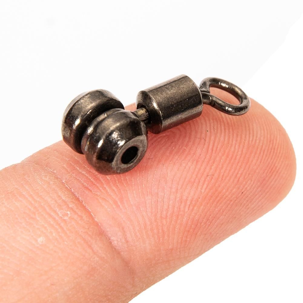 10Pcs Fishing Swivels 3-Way Alloy Copper Fishing Connector Rolling Bearing Swivel Hook for Carp Tackle Accessories,Small