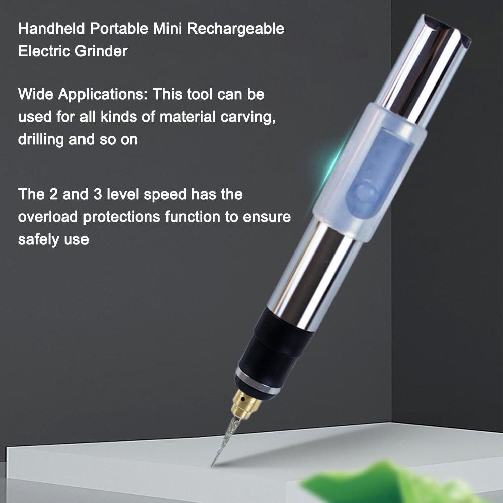 Handheld Portable Mini Rechargeable Electric Grinder Household DIY Multifunctional Electric Grinder 3 Level Speed Adjustable Electric Engraving Polishing Tool