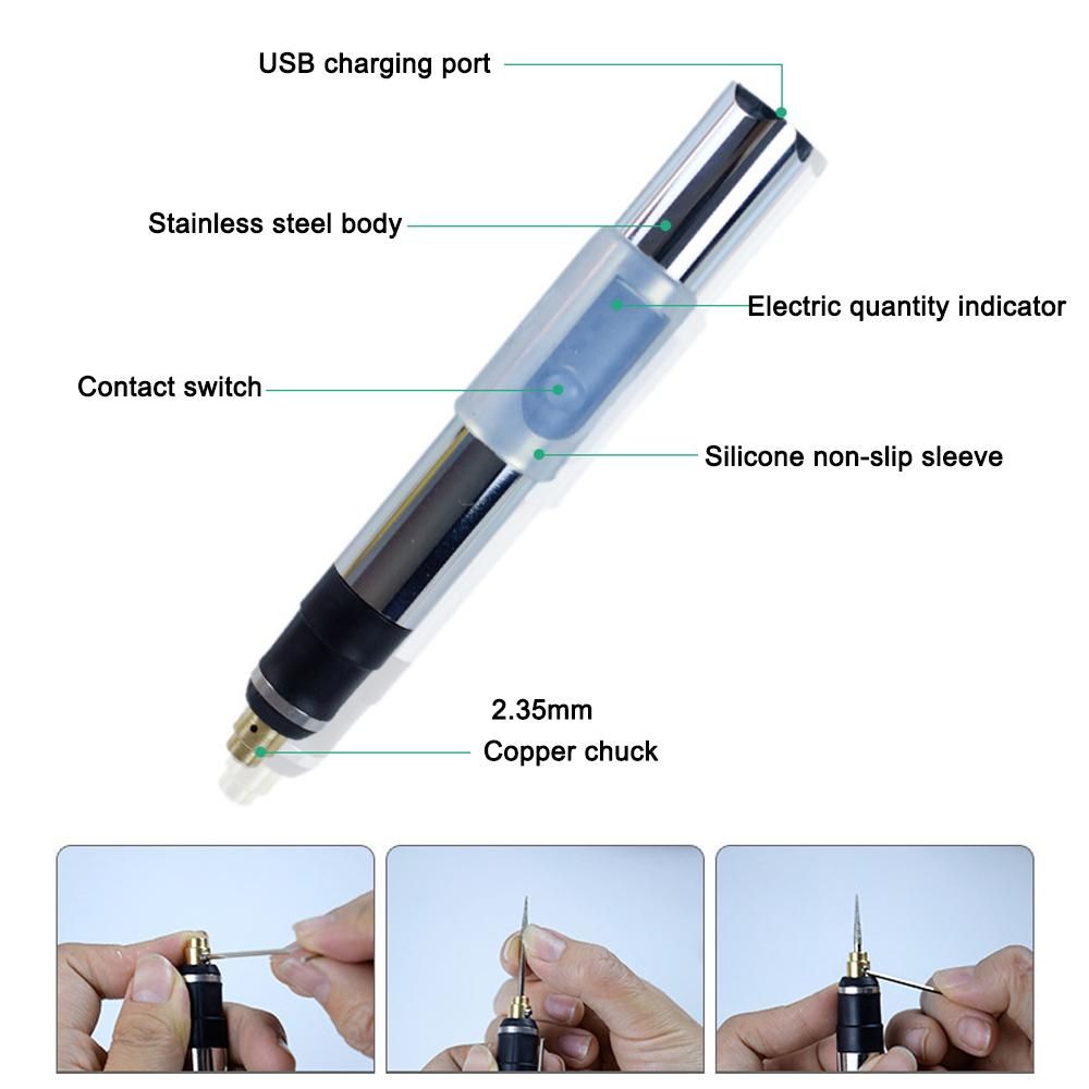 Handheld Portable Mini Rechargeable Electric Grinder Household DIY Multifunctional Electric Grinder 3 Level Speed Adjustable Electric Engraving Polishing Tool