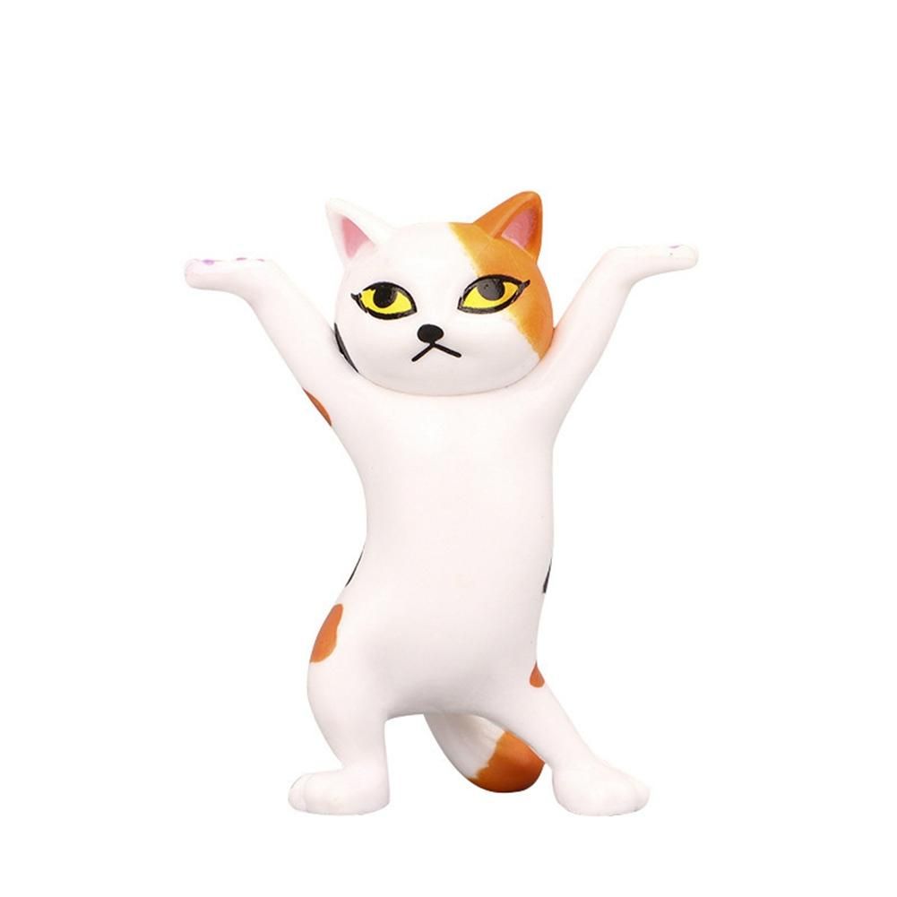 Dance Cat Wireless Headphone Stand Pen Holder Headset Holder for AirPods 1&2 and Pro Desktop Display (White + Orange)