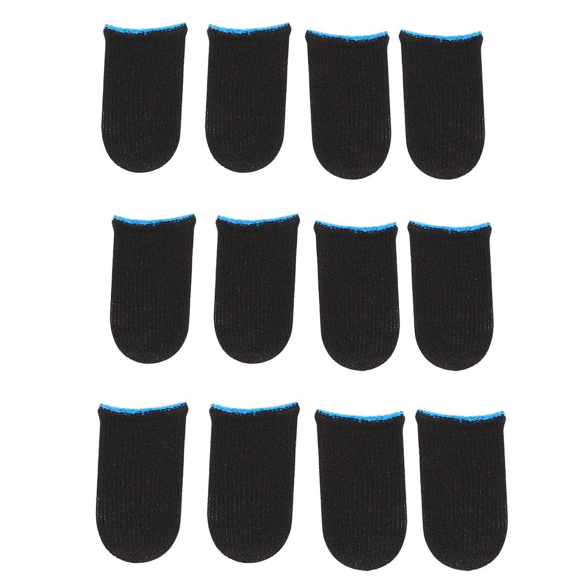 18-Pin Carbon Fiber Finger Sleeves for PUBG Mobile Games Contact Screen Finger Sleeves12 Pcs