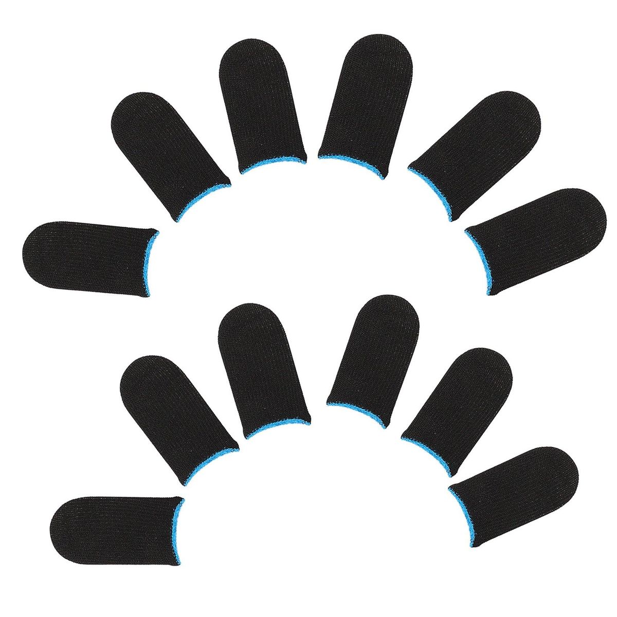 18-Pin Carbon Fiber Finger Sleeves for PUBG Mobile Games Contact Screen Finger Sleeves12 Pcs