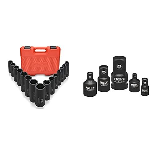 NEIKO 02474A 12 Impact Socket Set 15 Piece Metric Socket Set