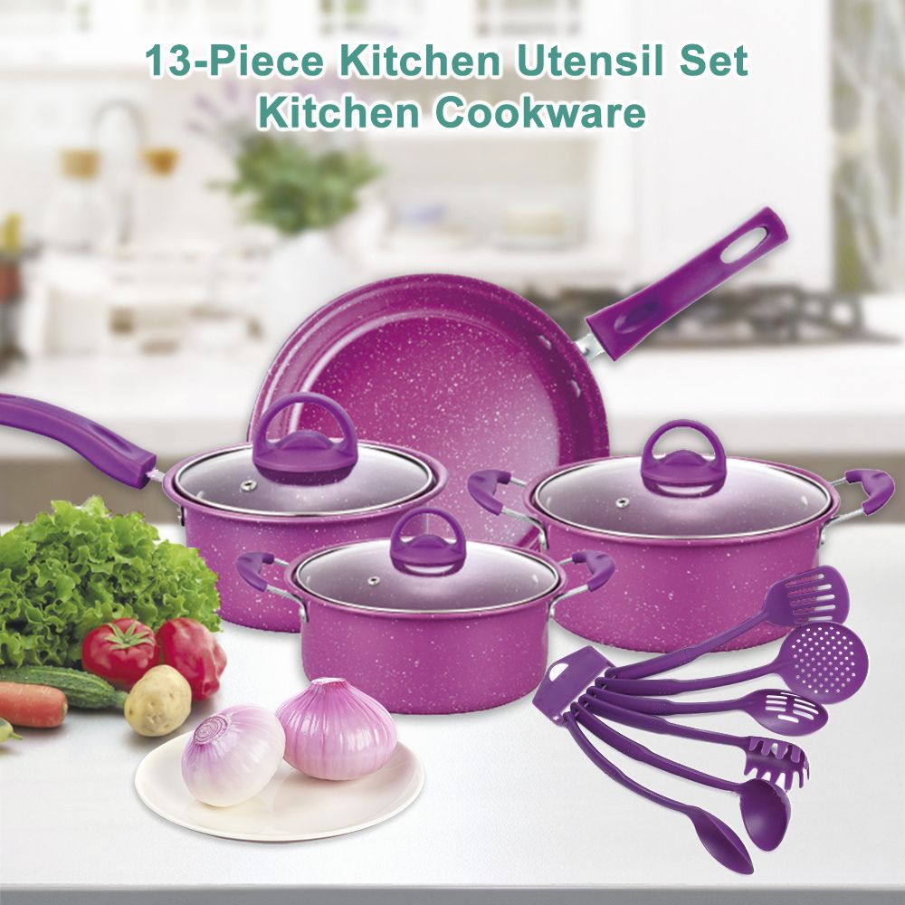 Non-Stick Pots And Pans Set 13-Piece Kitchen Utensil Set
