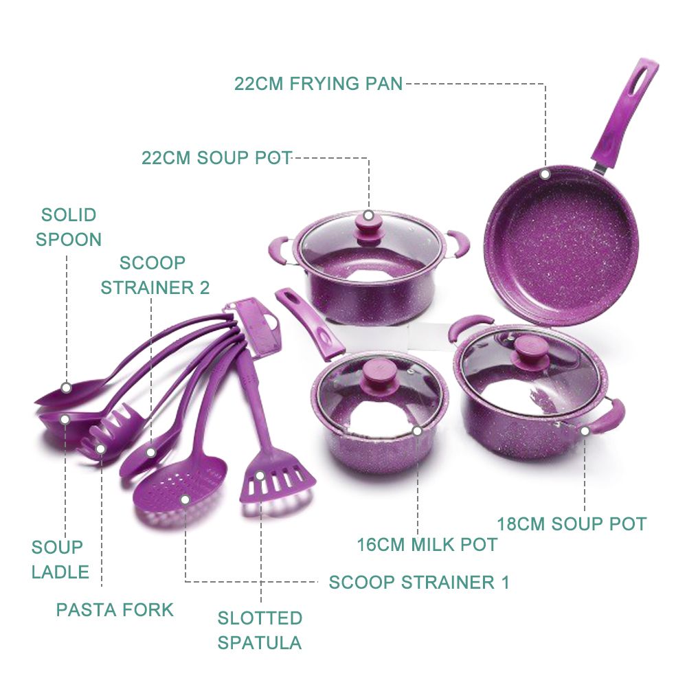 Non-Stick Pots And Pans Set 13-Piece Kitchen Utensil Set