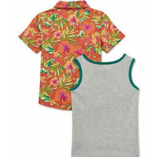 Floral Shirt And Tank Top Set 2pc