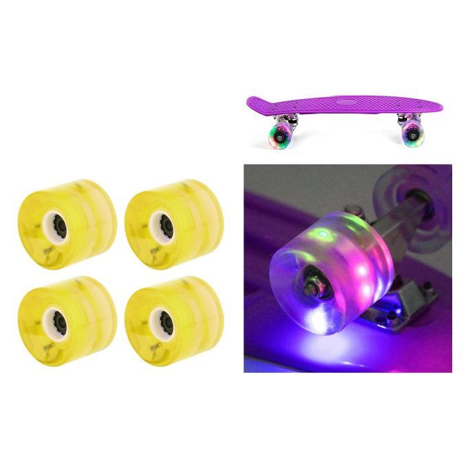 4Pcs Luminous Skateboard Wheels 60x45mm Longboard Wheel Parts Yellow