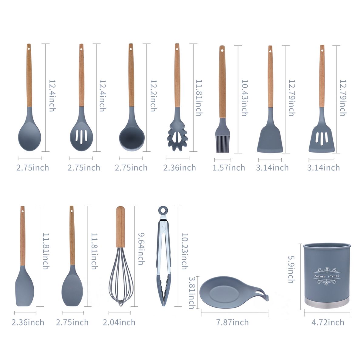 13PCS Cooking Utensils Kitchen Utensil Set Silicone