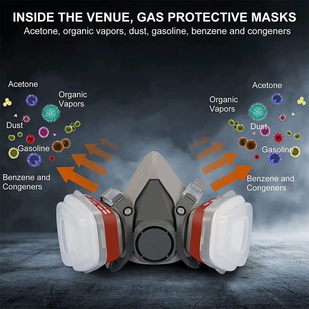 Reusable Multipurpose Chemicals Safety Mask +Filters