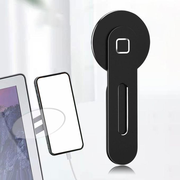 Adjustable Laptop Stand Magnetic Clip On Tablet Phone Holder Black