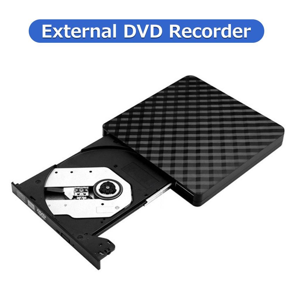 USB3.0 External Optical Drive DVD Burner Recorder CD Player Support One-key Recording Wide Application Black