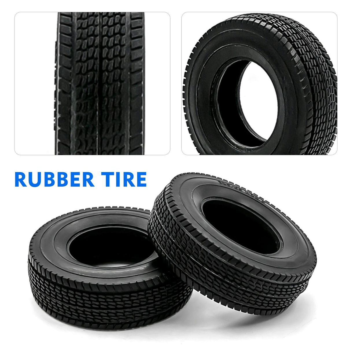 RC Crawler Rubber Tires RC Car Tires 4pcs Replacement for 1/14 Tamiya Tractor