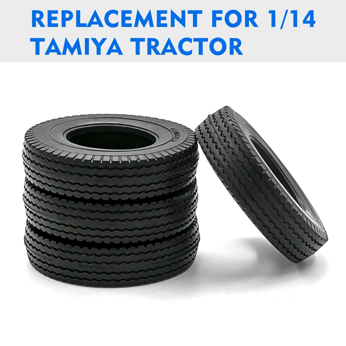 RC Crawler Rubber Tires RC Car Tires 4pcs Replacement for 1/14 Tamiya Tractor