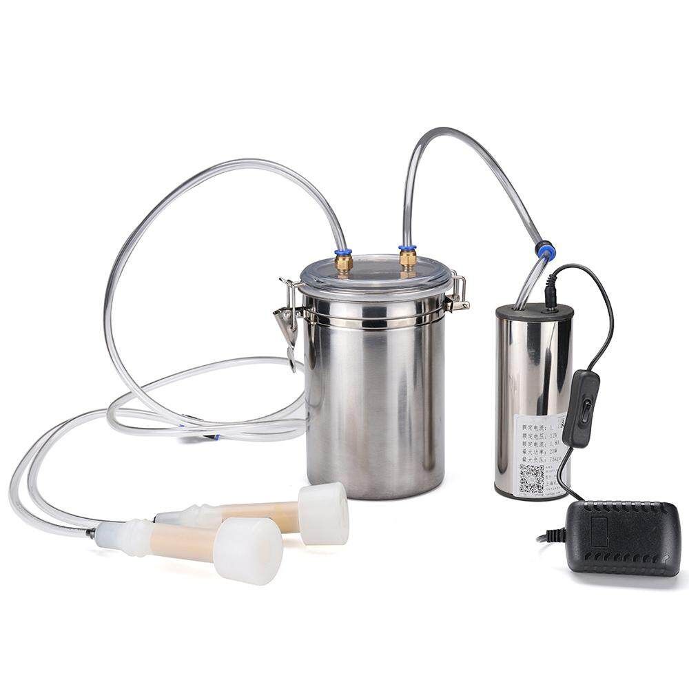 2L 1/2 Gal 2 Teats Goat Milker Electric Sheep Milking Machine Stainless Steel American Rules