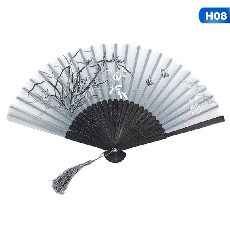 Summer Colorful Chinese Party Wedding Gifts Bamboo Held Hand Vintage Dance Pocket Flower 1pc Fan Dropshipping Folding