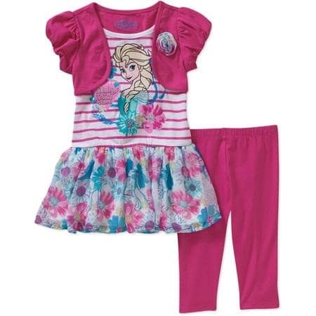 Frozen Girl's 2-Fer Tee & Leggings Outfit Set