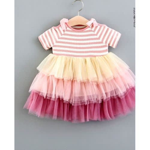 Girl's Cake Designed Tutu Pink Dress