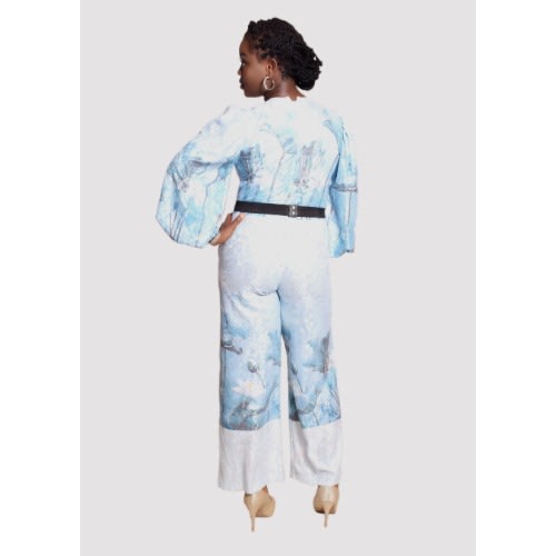 Artistic Print Lace Jumpsuit