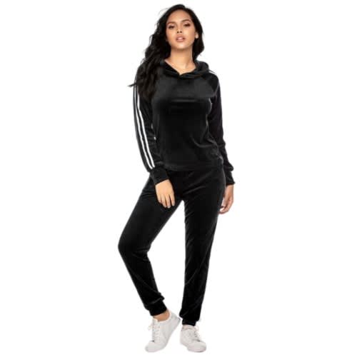 Velour Two Stripe Loungewear Set