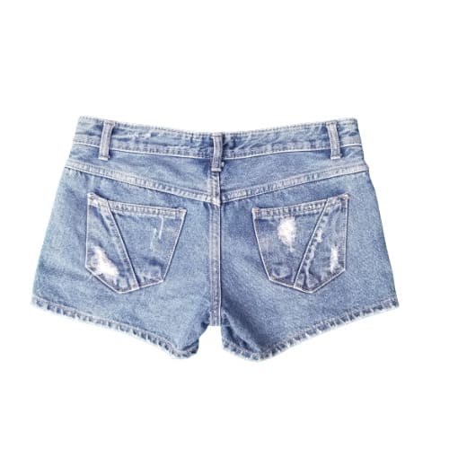 Loosethread Denim Designer Bumshort- Blue