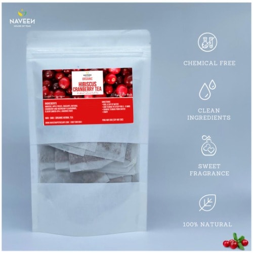 Organic Cranberry Hibiscus Tea - 30 Teabags