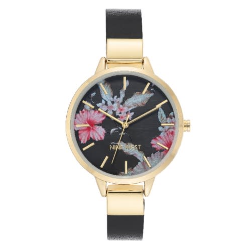 Floral Dial Strap Watch
