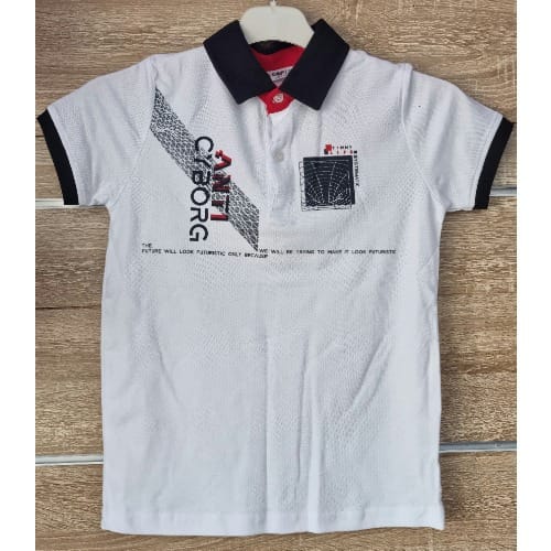 Short Sleeve Polo For Boys - White