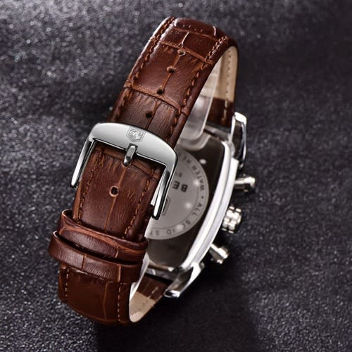 Benyar - Chronograph Leather Quartz Luminous Wristwatch