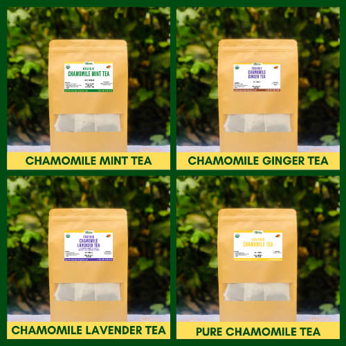 Organic Chamomile Tea - 4 Flavour Variety Pack - 80 Teabags