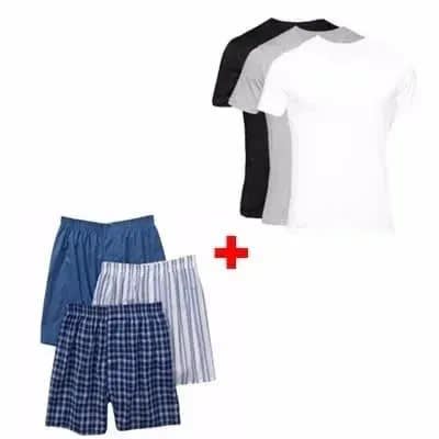 Boxers + 3 Pack Round Neck Vest