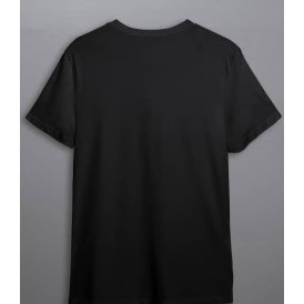 Round Neck Contour Design T-Shirt & Short - Black