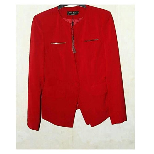 One Button Long Sleeves Skirt Suit