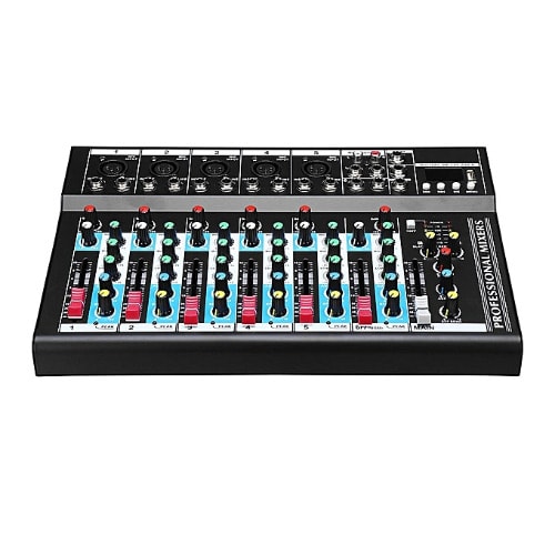 Professional 7 Channel Line Bluetooth Live Mixing Studio Audio Sound Mixer Console Usb