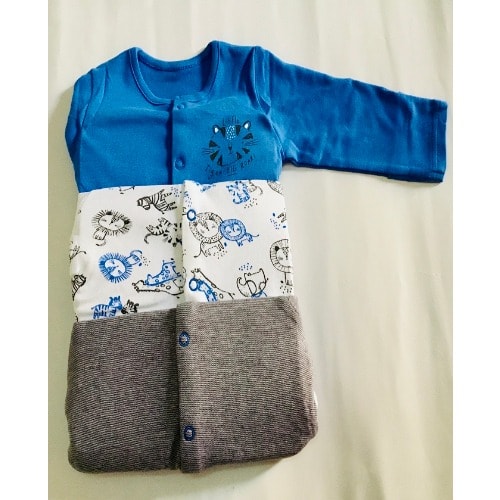 Zebra Colored Popper Sleepsuit - 3pcs