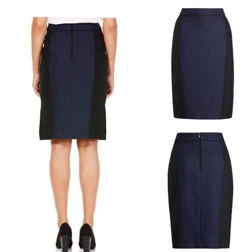 Colour Block Blue And Black Skirt