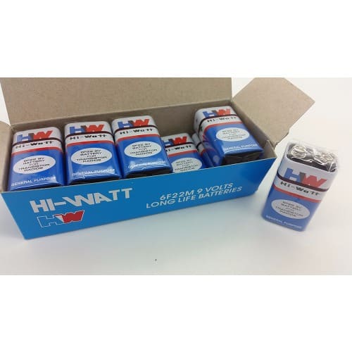 Pack of 10 Hiwatt Battery - 9V